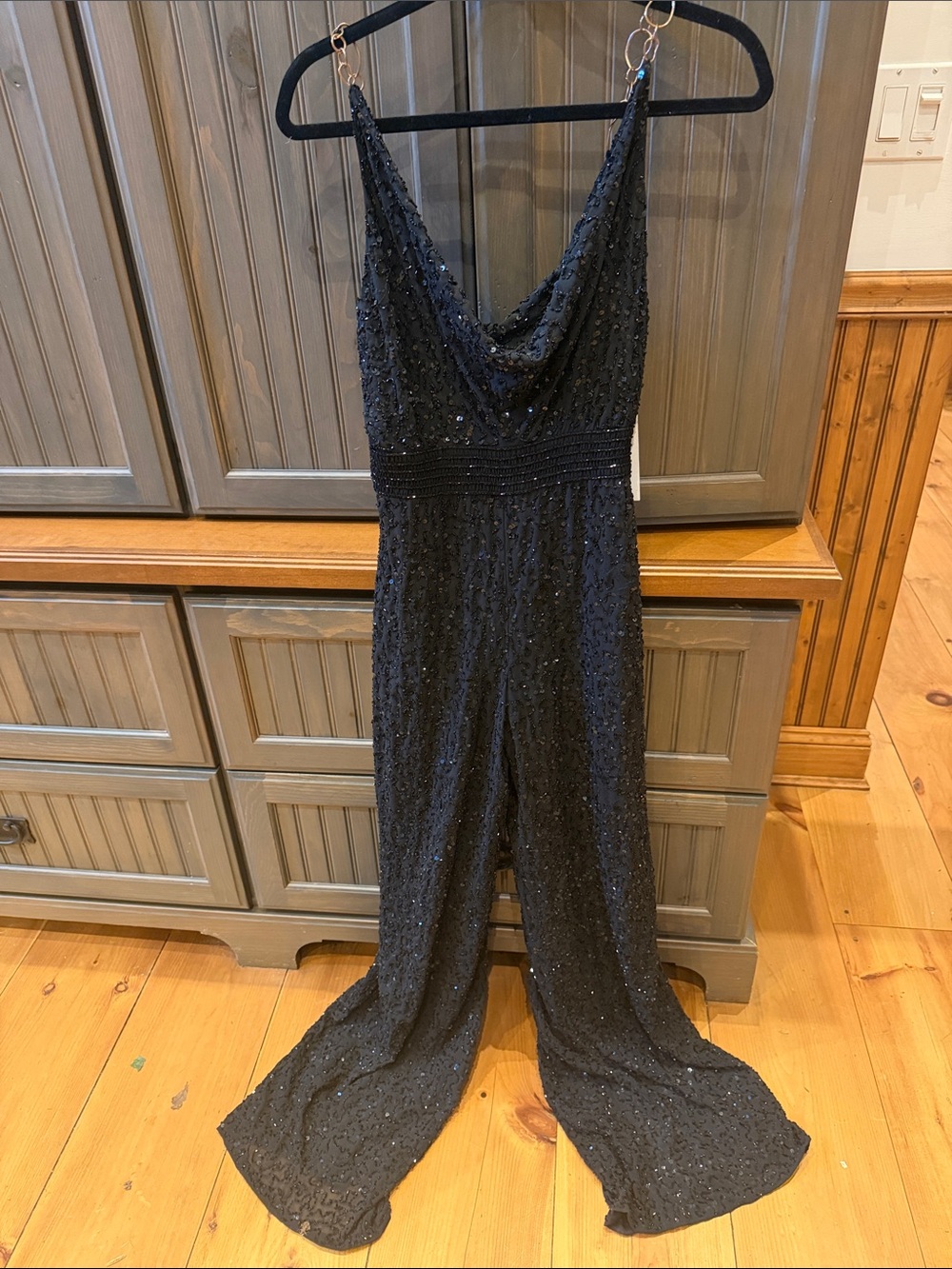 Alice + Olivia beaded SEQUIN chain stunning rare JUMPSUIT